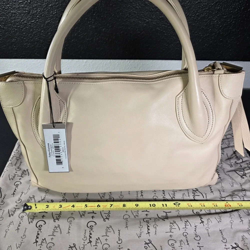 NWT Foley + Corinna FC Framed Satchel Bag / Purse Vanilla Cream Color. Plus Bag